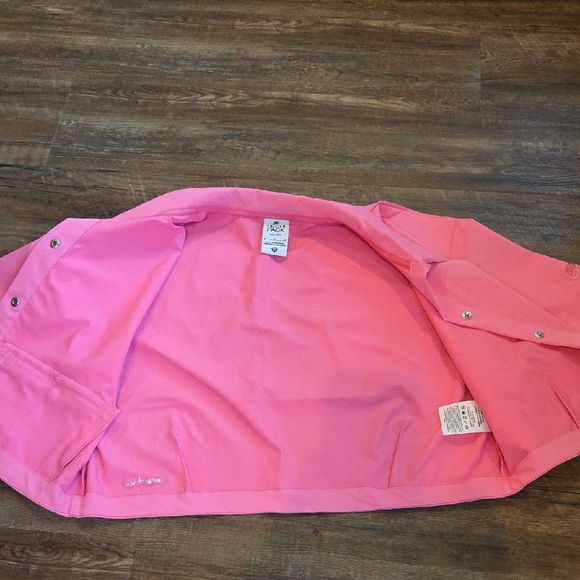 Nike HOT PINK Dri-Fit Teck Pack Cropped Snap Front Athketic Top Size Small - Picture 14 of 14